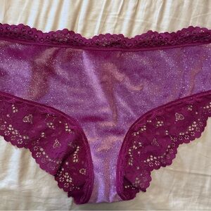 Victoria's Secret Shimmering Magenta Lace Panties